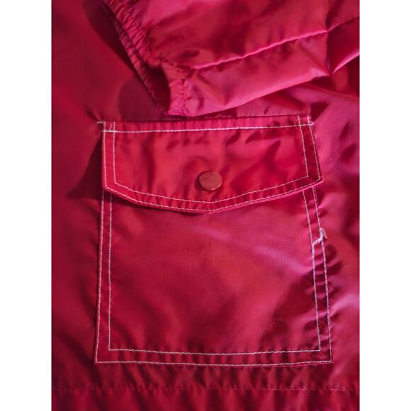 Vintage 70’s Sears Jacket Men’s Medium Red Windbreaker Rain Hoodie Stock #52012 - Picture 4 of 13